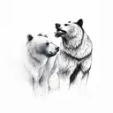 Bear and wolf tattoo design idea