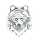Bear and wolf tattoo design idea