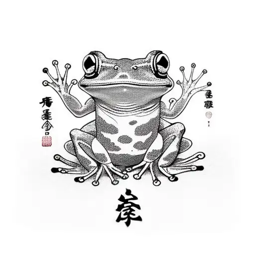 cute frog with a crown tattoo design idea