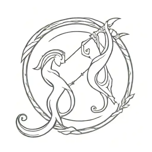 aquarius & sagittarius love symbol tattoo design idea