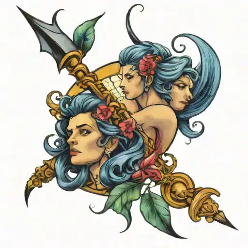 aquarius and sagittarius tattoo tattoo design idea