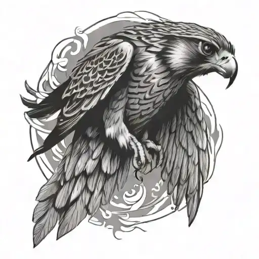 falcon diving tattoo design idea