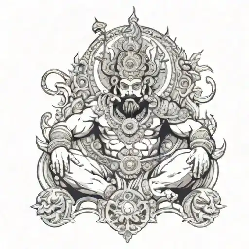king ravana with universe full back tattoo tattoo design idea