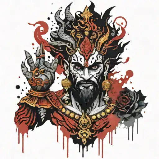 king ravana with universe full back tattoo tattoo design idea