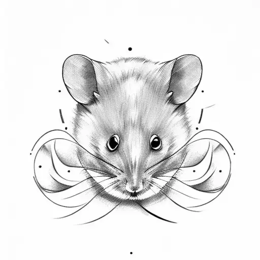 Hamster with 50 gauge tattoo design idea