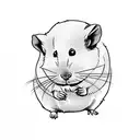 Hamster with 50 gauge tattoo design idea