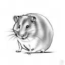 Hamster with 50 gauge tattoo design idea