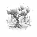 Athena's olive tree tattoo design idea