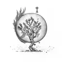 Athena's olive tree tattoo design idea