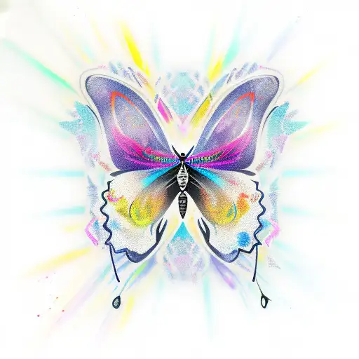 Butterfly Mandela  tattoo design idea
