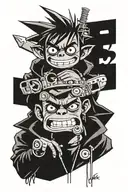 gorillaz group tattoo design idea