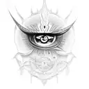 A mesmerizing tattoo showcasing the iconic Eye of Sauron in dotwork style, with intricate details and shading. tattoo design idea