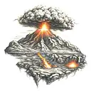 volcano tattoo design idea