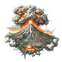 volcano tattoo design idea