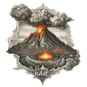 volcano tattoo design idea