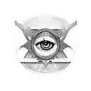 Odin's eye symbol combined with a quote from a Nordic poem tattoo design idea