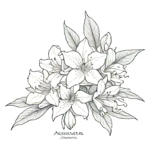 Rhododendron, orchid, inscription inscription, If you had life eternal   tattoo design idea