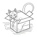 schrodinger's cat in a box tattoo design idea