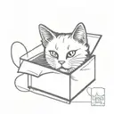 schrodinger's cat in a box tattoo design idea