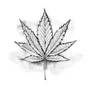 A marijuana leaf intertwined with musical notes tattoo design idea