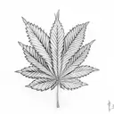 A marijuana leaf intertwined with musical notes tattoo design idea