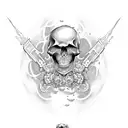Skull Ghost tattoo design idea