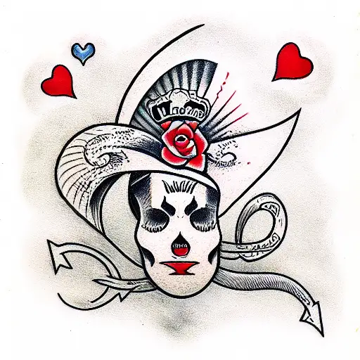 worlds "love" red and white tattoo design idea