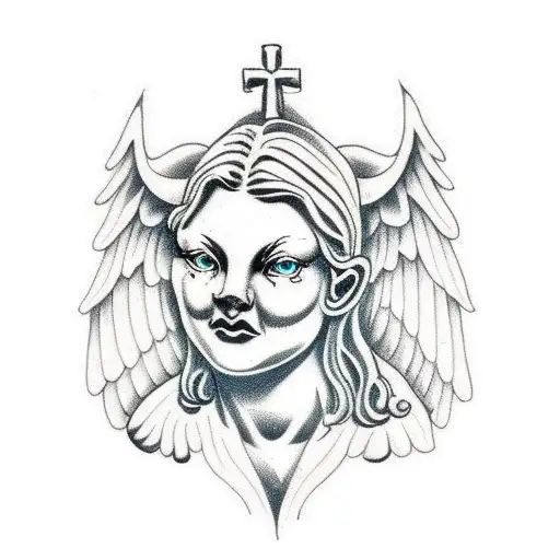 weeping angel tattoo design idea