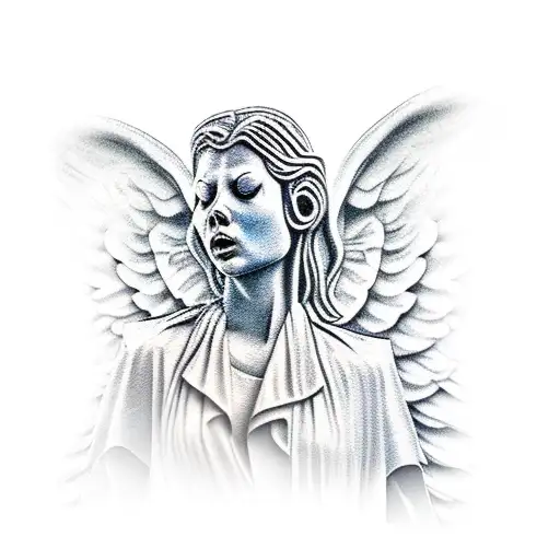 weeping angel tattoo design idea