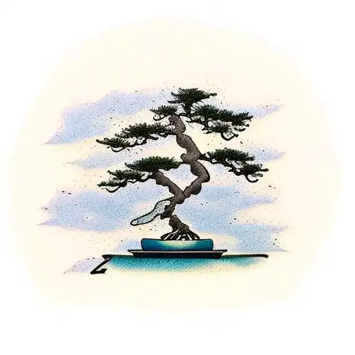 a bonsai tree tattoo design idea