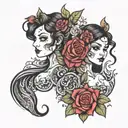 sarah and lucia tattoo design idea