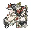 sarah and lucia tattoo design idea