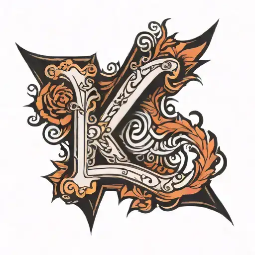 K,F,N,A letters tattoo design idea