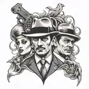mafia lovers tattoo design idea
