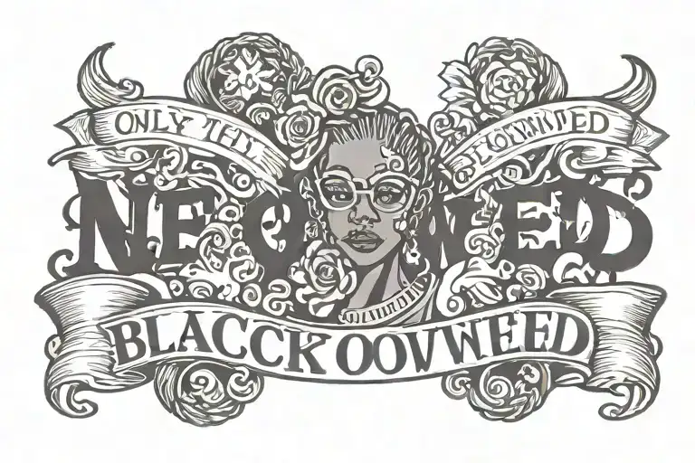 only text: 'black owned' tattoo design idea