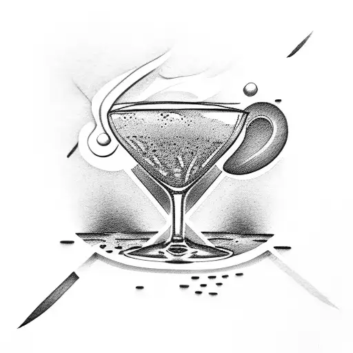 espresso martini at beach  tattoo design idea
