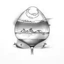 espresso martini at beach  tattoo design idea