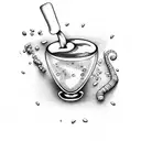 espresso martini at beach  tattoo design idea