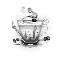 espresso martini at beach  tattoo design idea