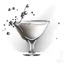 espresso martini at beach  tattoo design idea