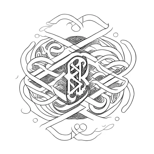 scroll font that says "Madilyn 9:14 Mackenzie 3:5 Marshall 12:8" tattoo design idea