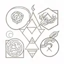 four elements intertwined tattoo design idea