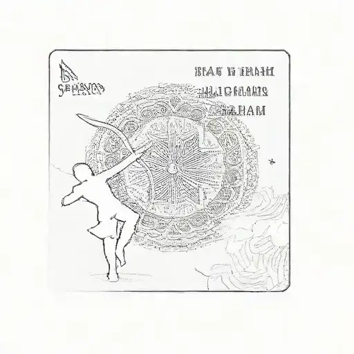 a man with a bow and arrow tattoo design idea