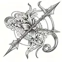 bow and arrow tattoo design idea