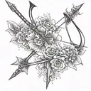 bow and arrow tattoo design idea