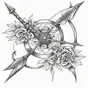 bow and arrow tattoo design idea