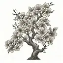 cherry blossom tree tattoo design idea