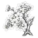 cherry blossom tree tattoo design idea
