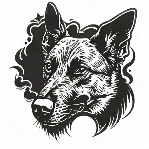 belgian malinois head russian style tattoo design tattoo design idea