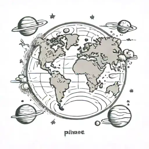 planet earth tattoo design idea